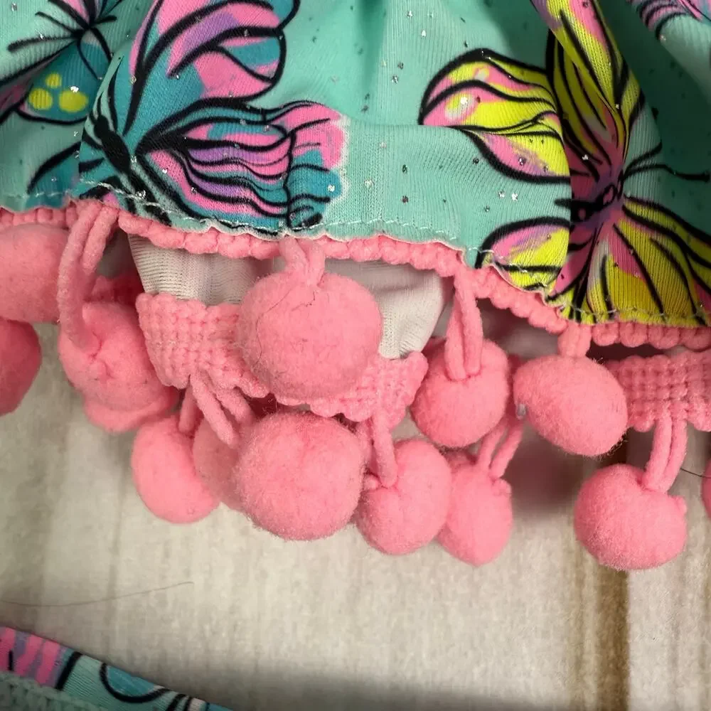 betsey‎ johnson girls long sleeve tankini swimsuit 12M